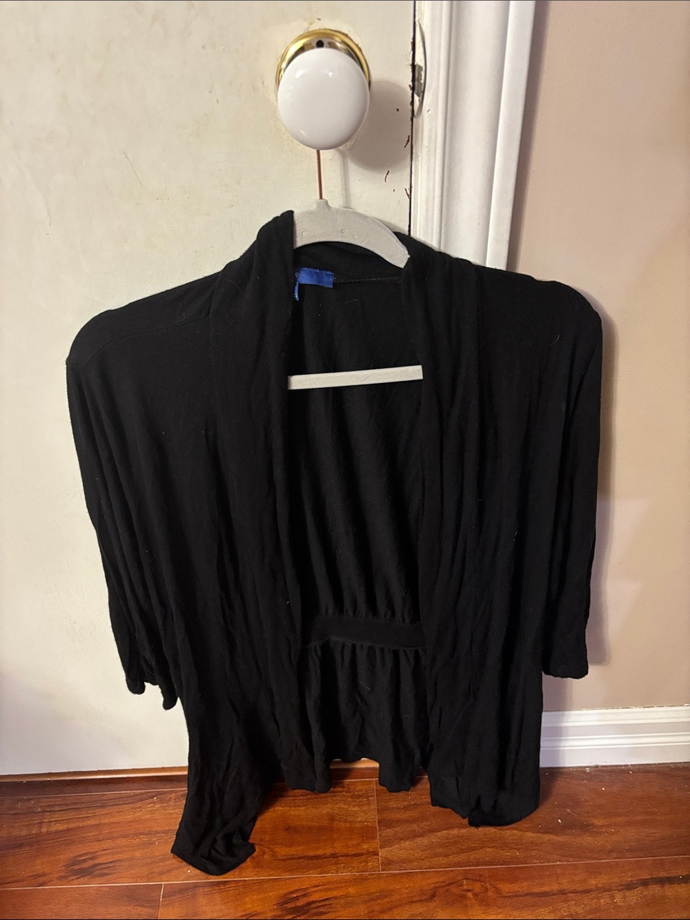 Black Women's Open-Front Cardigan Sweater